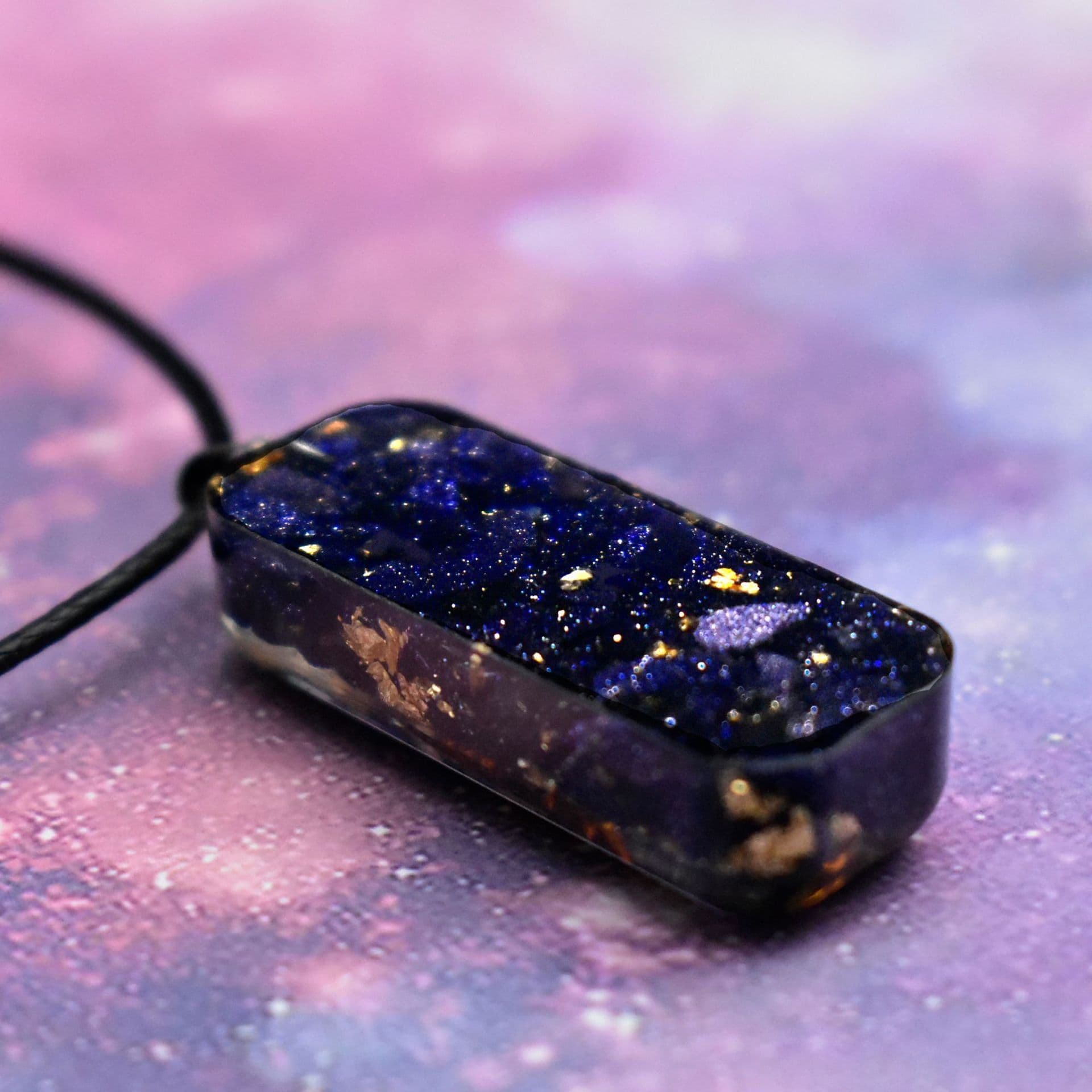 image-Amazon Same Paragraph Ogan Pendant Orgonite Natural Crystal Epoxy Pendant Blue Sandstone Pendant