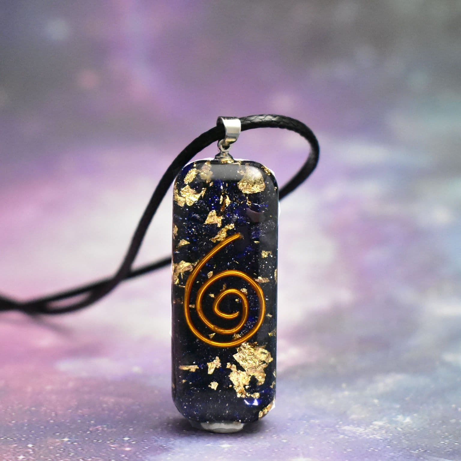 image-Amazon Same Paragraph Ogan Pendant Orgonite Natural Crystal Epoxy Pendant Blue Sandstone Pendant