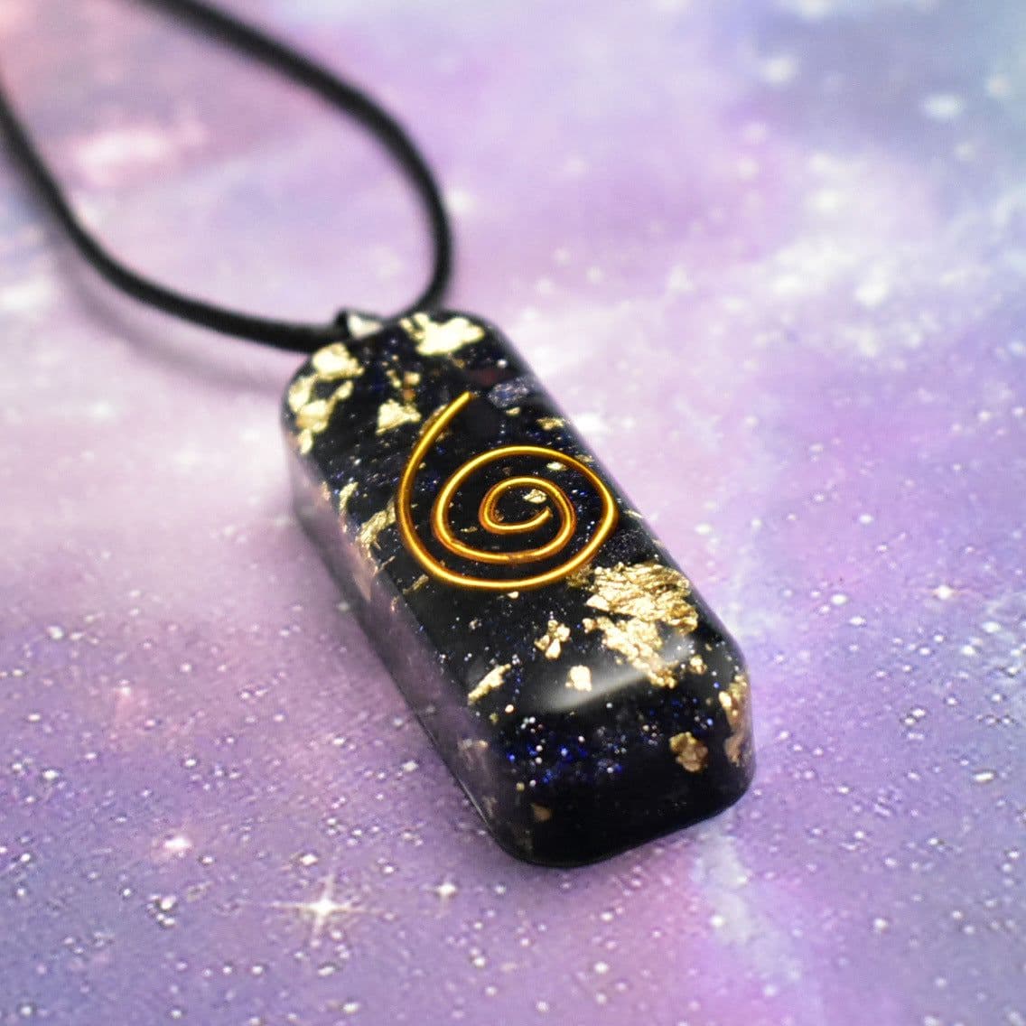 image-Amazon Same Paragraph Ogan Pendant Orgonite Natural Crystal Epoxy Pendant Blue Sandstone Pendant