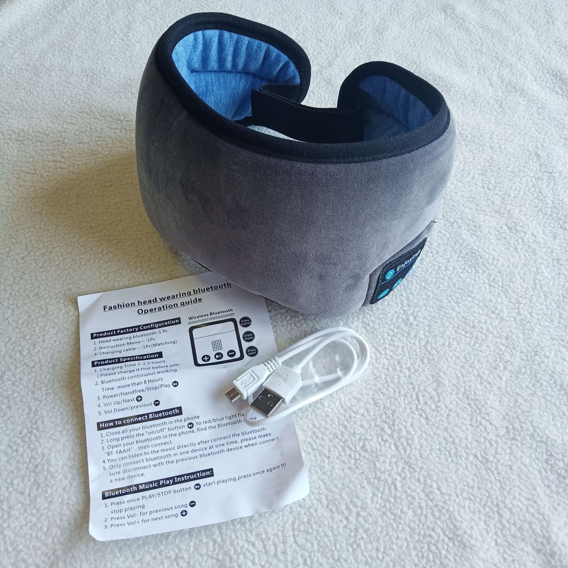 image-2019 manufacturers new wireless Bluetooth v5.0 headset call music sleep artifact breathable sleep eye mask headphone