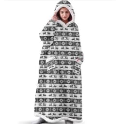 image-Christmas Hoodie Winter 2021 Warm Long Lazy Wear Big Red Elk Print Blanket