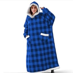 image-Christmas Hoodie Winter 2021 Warm Long Lazy Wear Big Red Elk Print Blanket
