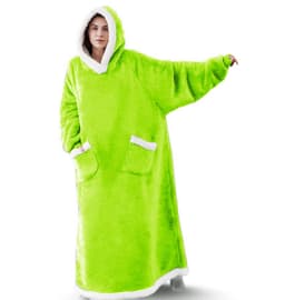 image-Christmas Hoodie Winter 2021 Warm Long Lazy Wear Big Red Elk Print Blanket
