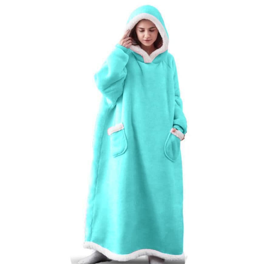 image-Christmas Hoodie Winter 2021 Warm Long Lazy Wear Big Red Elk Print Blanket