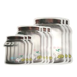 image-10pcs Mason Bottle Ziplock Bag Portable Sealed Food Storage Bag Transparent Snack Moisture-proof Preservation Bag
