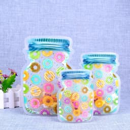 image-10pcs Mason Bottle Ziplock Bag Portable Sealed Food Storage Bag Transparent Snack Moisture-proof Preservation Bag