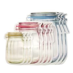 image-10pcs Mason Bottle Ziplock Bag Portable Sealed Food Storage Bag Transparent Snack Moisture-proof Preservation Bag
