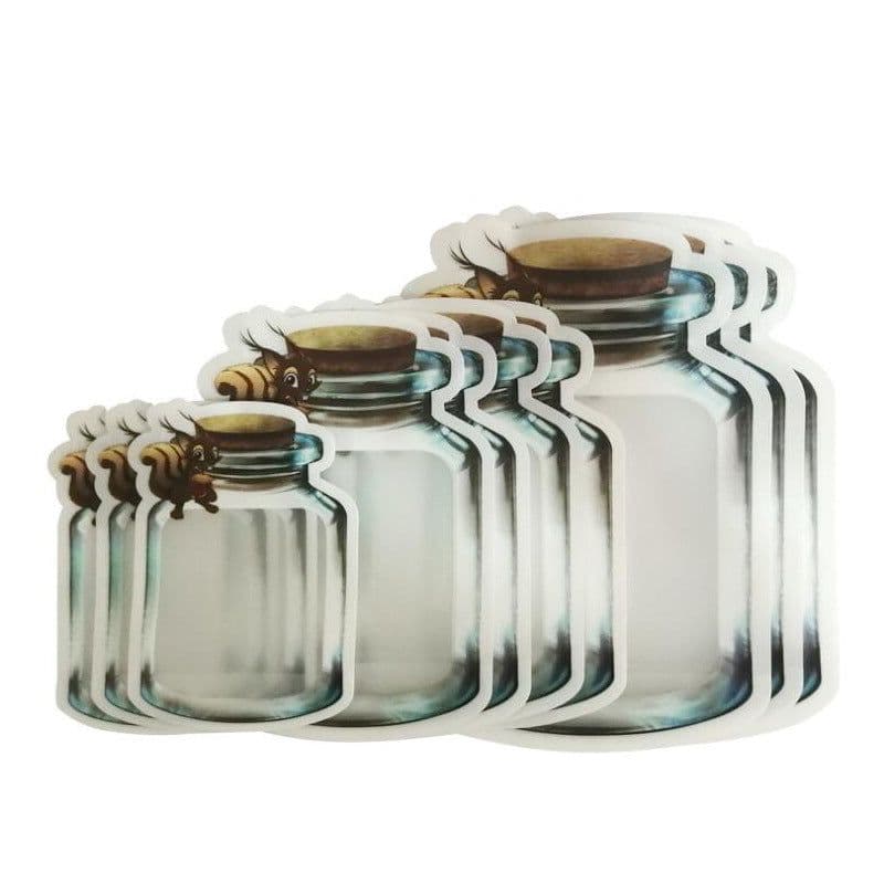 image-10pcs Mason Bottle Ziplock Bag Portable Sealed Food Storage Bag Transparent Snack Moisture-proof Preservation Bag