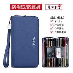 image-Factory direct supply leather ladies wallets anti-theft swipe multi-card zip card holder long large-capacity multi-function wallet
