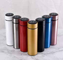 image-304 double-layer straight cup, intelligent temperature measuring thermos cup, temperature display straight cup, stainless steel water cup, business gifts