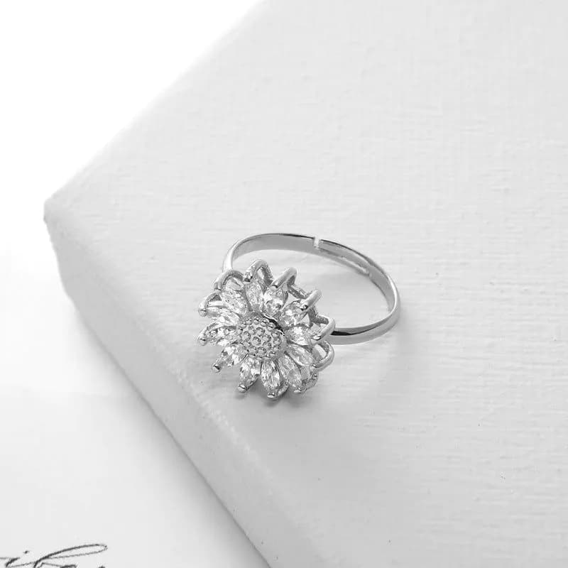 image-Foreign trade tail goods niche copper jewelry zircon daisy earrings necklace ring set decoration bridal jewelry three-piece set