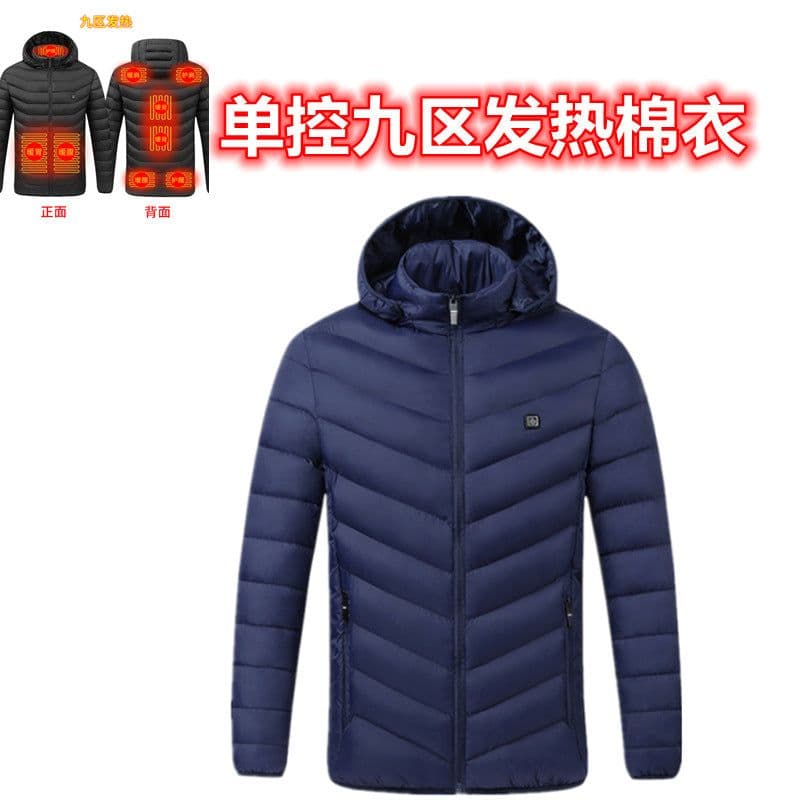 image-Heating clothing 2021 new heating long-sleeved cotton-padded winter heating warm jacket male electric heating vest USB constant temperature