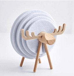 image-Manufacturers supply felt cartoon elk water-absorbing insulation pad, coaster set, felt tea coaster, placemat wholesale