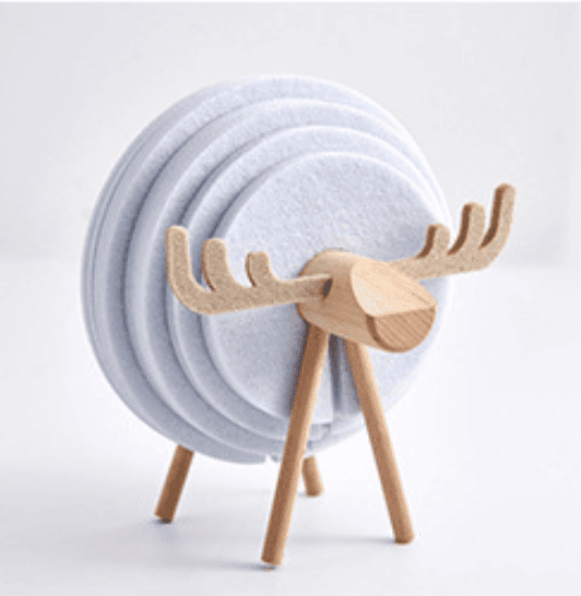 image-Manufacturers supply felt cartoon elk water-absorbing insulation pad, coaster set, felt tea coaster, placemat wholesale