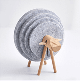 image-Manufacturers supply felt cartoon elk water-absorbing insulation pad, coaster set, felt tea coaster, placemat wholesale