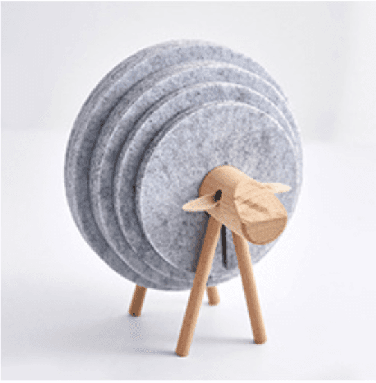image-Manufacturers supply felt cartoon elk water-absorbing insulation pad, coaster set, felt tea coaster, placemat wholesale