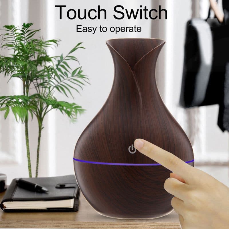 image-5V vase household colorful humidifier wood grain aroma diffuser usb humidifier atomizer factory direct sales