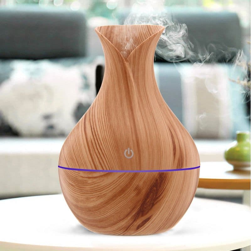 image-5V vase household colorful humidifier wood grain aroma diffuser usb humidifier atomizer factory direct sales