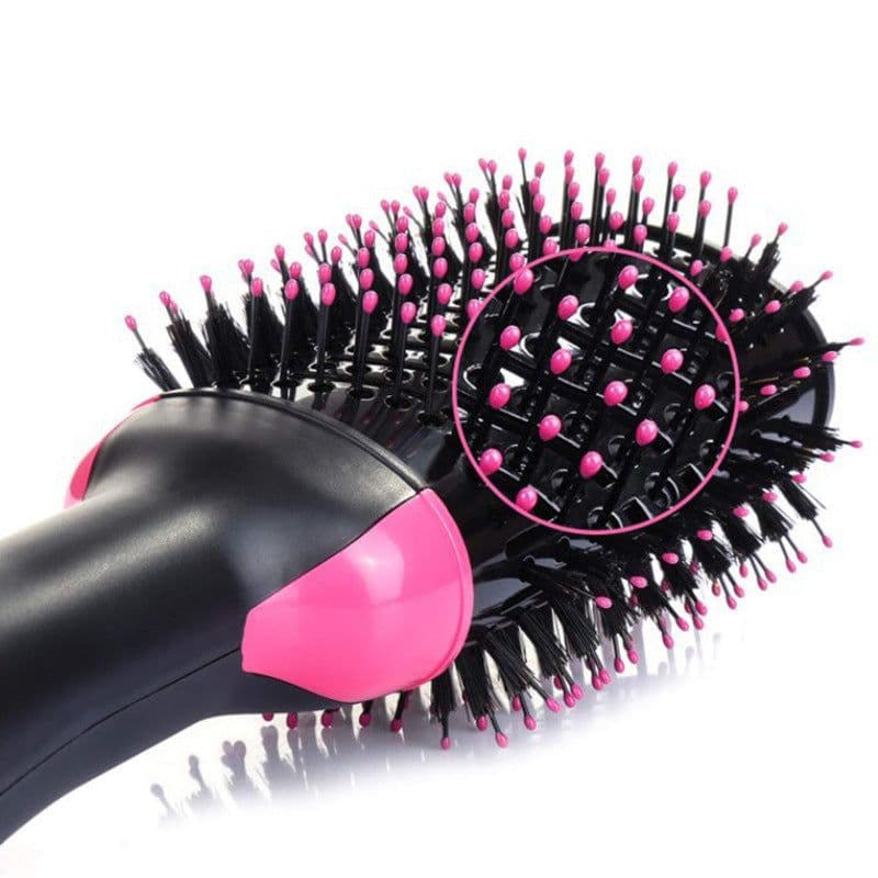 image-Cross-border two-in-one straight hair curler wet and dry negative ion hair dryer straight hair comb hot air comb hair dryer