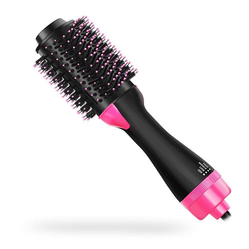 image-Cross-border two-in-one straight hair curler wet and dry negative ion hair dryer straight hair comb hot air comb hair dryer