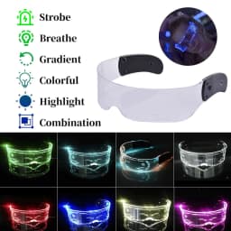 image-LED luminous glasses Christmas party bar music festival dance party glasses luminous goggles Christmas glasses