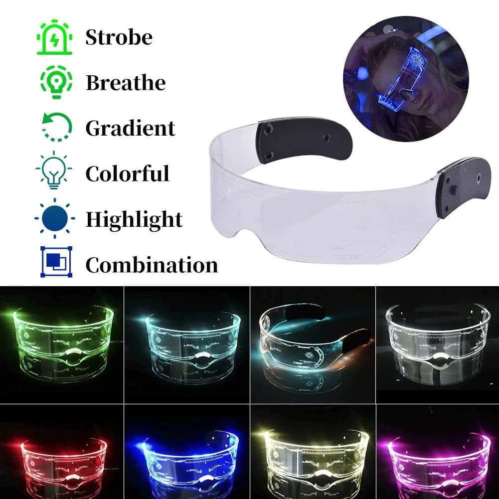 image-LED luminous glasses Christmas party bar music festival dance party glasses luminous goggles Christmas glasses