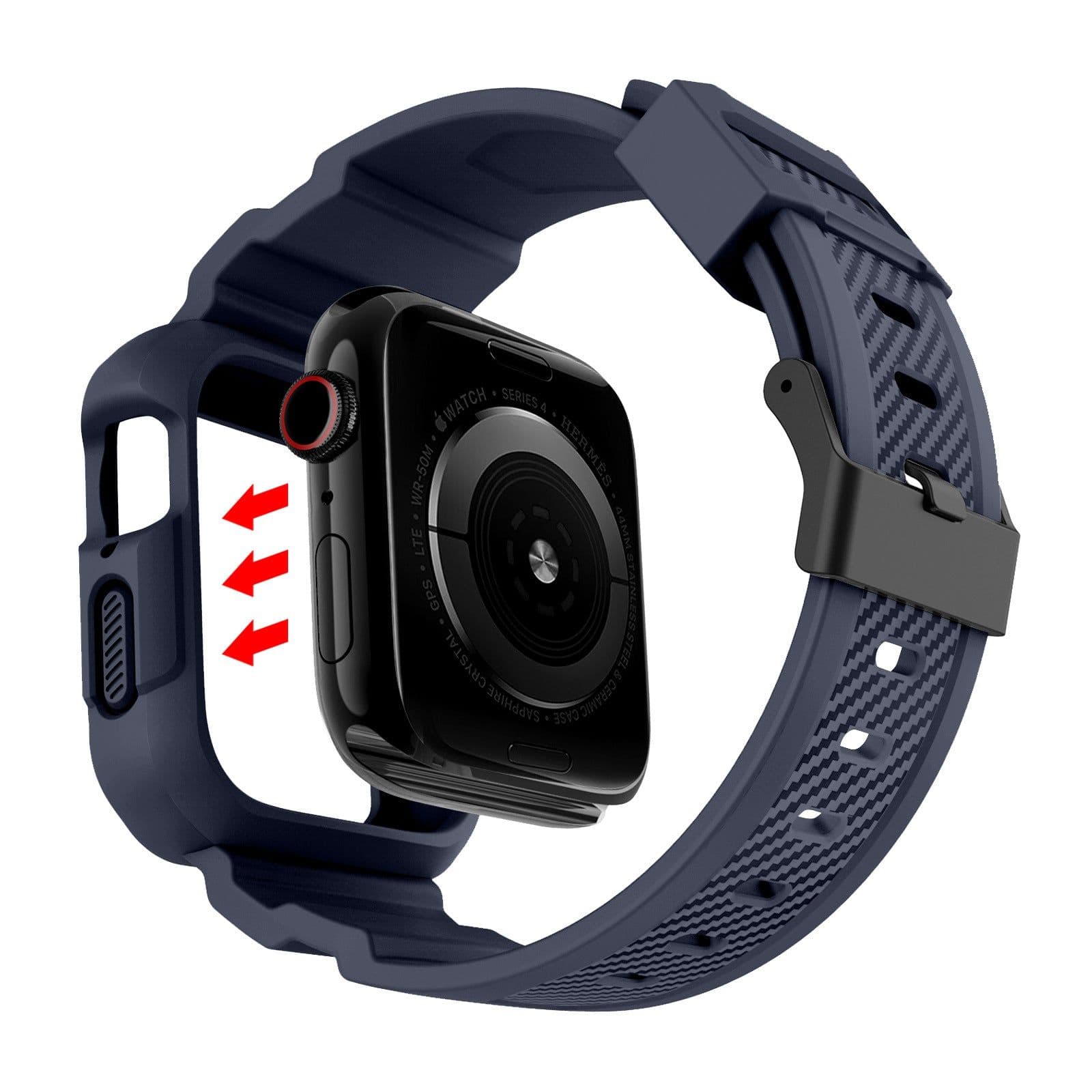 image-Suitable for Apple Watch Strap Frosted One Strap TPU Apple Strap iWatch1-6 Generation Square Buckle Wristband