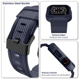 image-Suitable for Apple Watch Strap Frosted One Strap TPU Apple Strap iWatch1-6 Generation Square Buckle Wristband