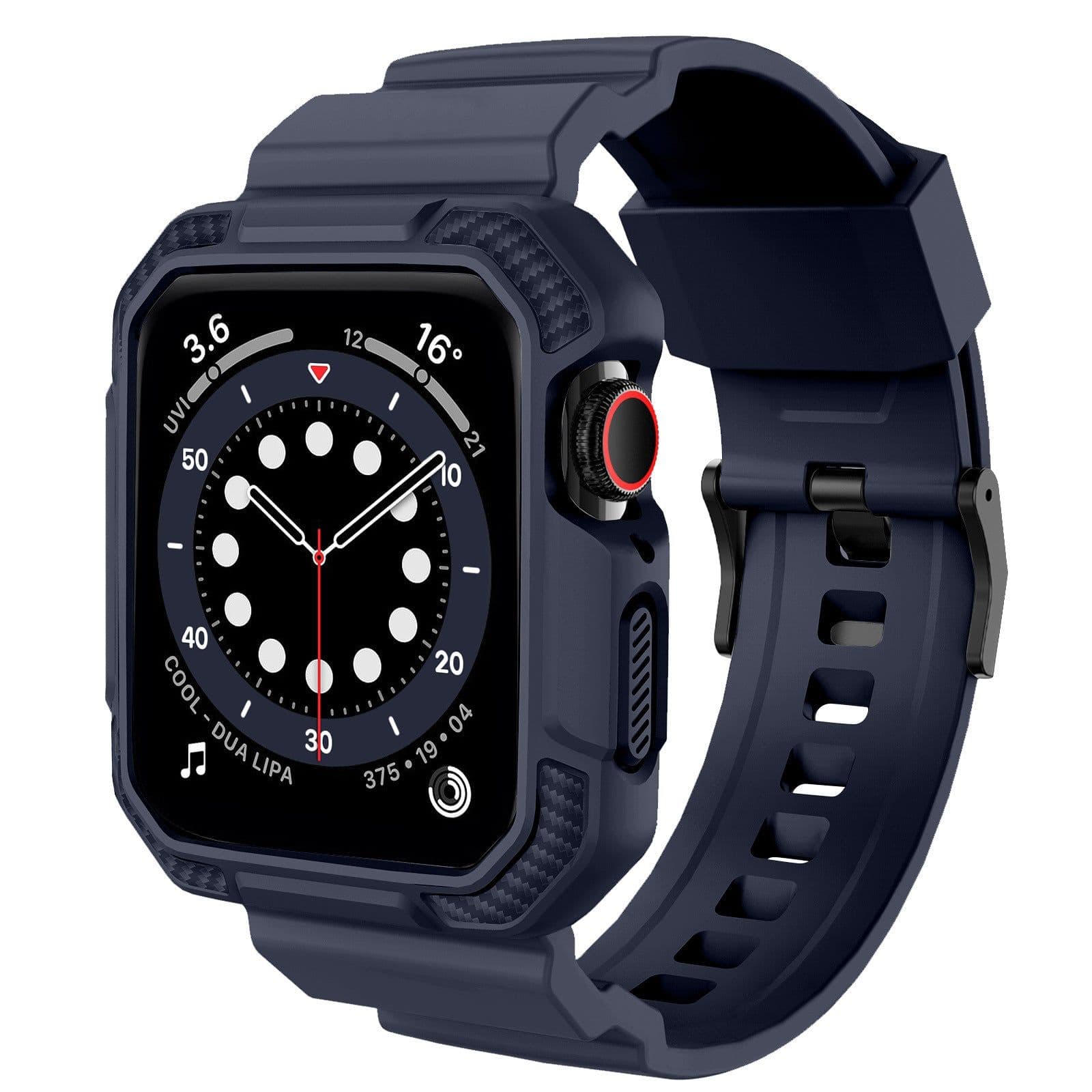 image-Suitable for Apple Watch Strap Frosted One Strap TPU Apple Strap iWatch1-6 Generation Square Buckle Wristband