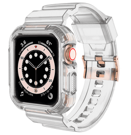 image-Suitable for Apple Watch Strap Frosted One Strap TPU Apple Strap iWatch1-6 Generation Square Buckle Wristband