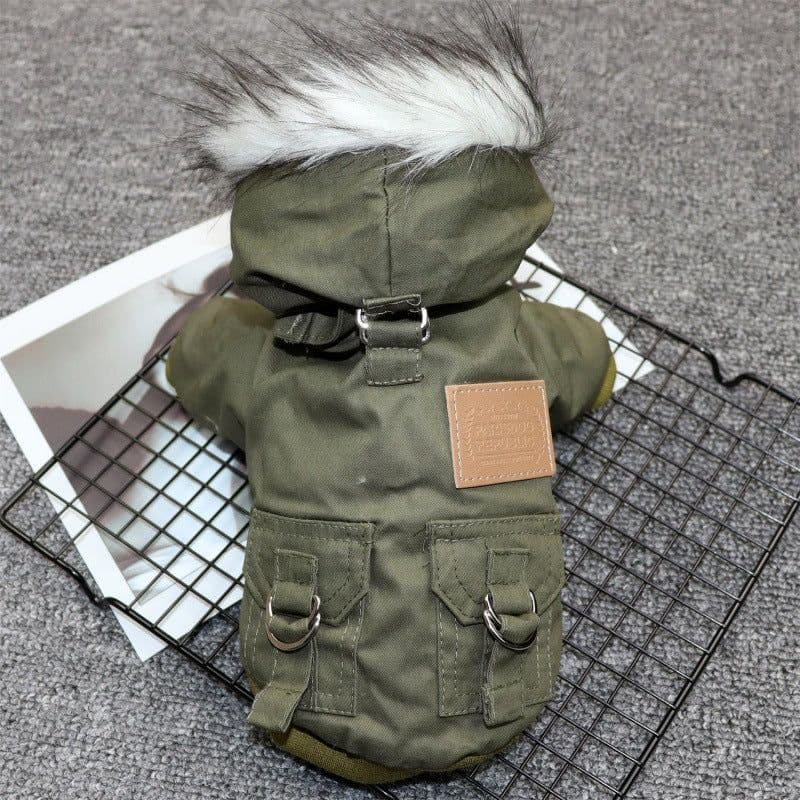 image-Mountaineering clothes two-legged clothes thick warm dog clothes Teddy small puppies pet autumn and winter clothes Pomeranian Bichon