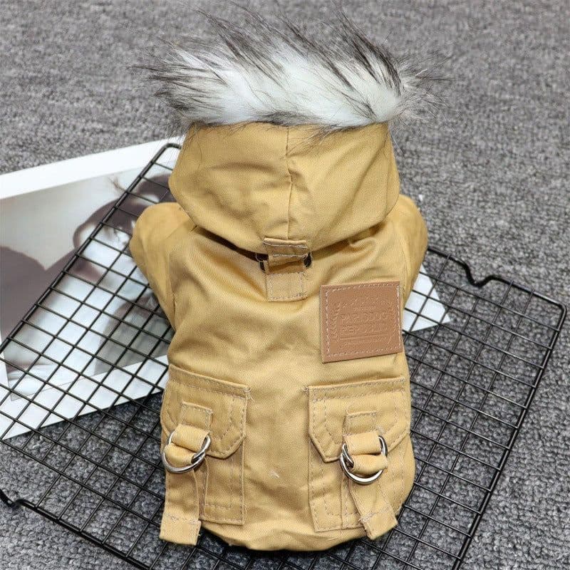 image-Mountaineering clothes two-legged clothes thick warm dog clothes Teddy small puppies pet autumn and winter clothes Pomeranian Bichon