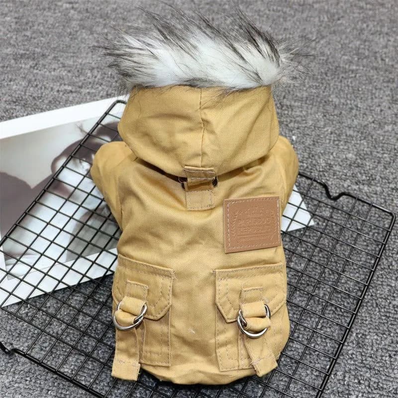 image-Mountaineering clothes two-legged clothes thick warm dog clothes Teddy small puppies pet autumn and winter clothes Pomeranian Bichon