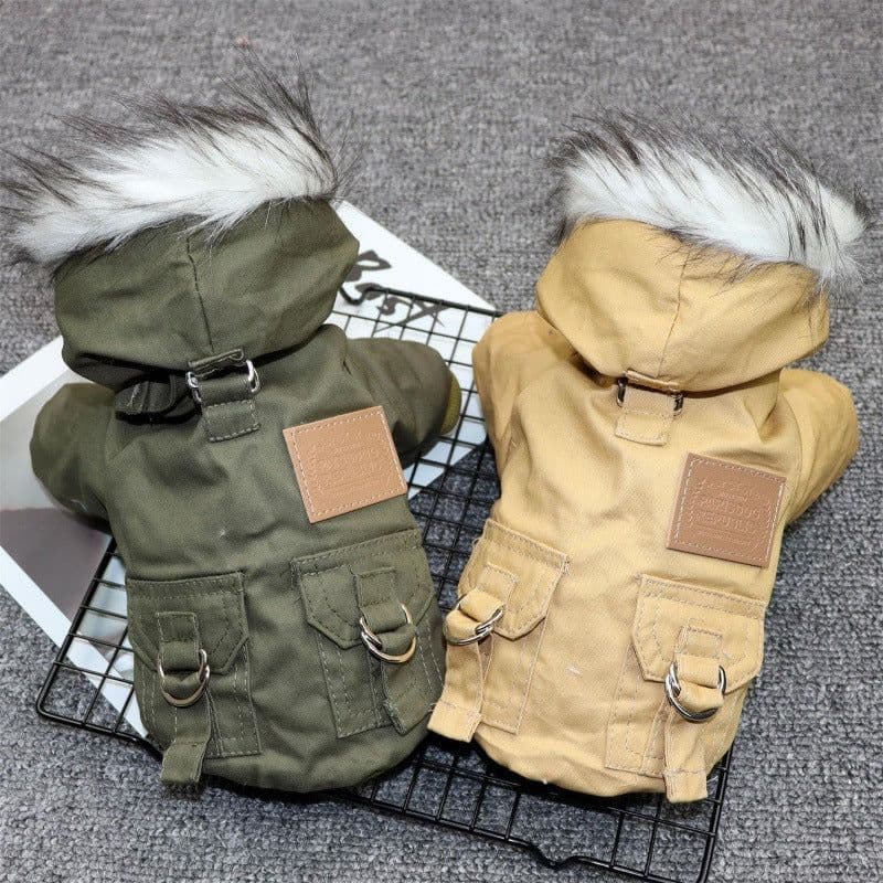 image-Mountaineering clothes two-legged clothes thick warm dog clothes Teddy small puppies pet autumn and winter clothes Pomeranian Bichon