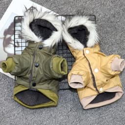 image-Mountaineering clothes two-legged clothes thick warm dog clothes Teddy small puppies pet autumn and winter clothes Pomeranian Bichon