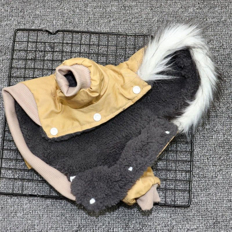 image-Mountaineering clothes two-legged clothes thick warm dog clothes Teddy small puppies pet autumn and winter clothes Pomeranian Bichon