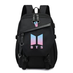 image-BTS Youth League The same casual Oxford cloth backpack school bag college wind middle school students usb charging bag