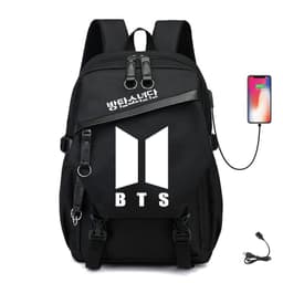 image-BTS Youth League The same casual Oxford cloth backpack school bag college wind middle school students usb charging bag