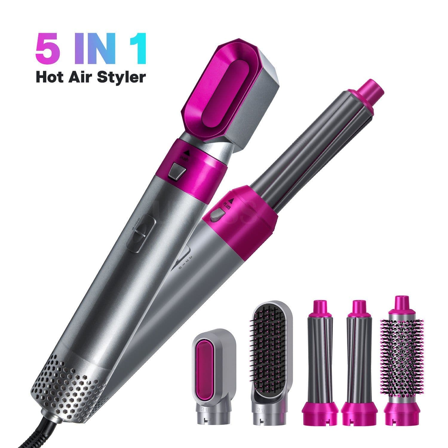 image-The new cross-border multifunctional five-in-one multi-head hot air comb, automatic hair curling iron, hair-absorbing air curling iron does not hurt your hair