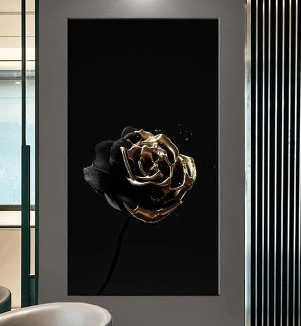 image-Home bedroom painting modern three little birds standing on the golden red flower branch decorative painting can be customized