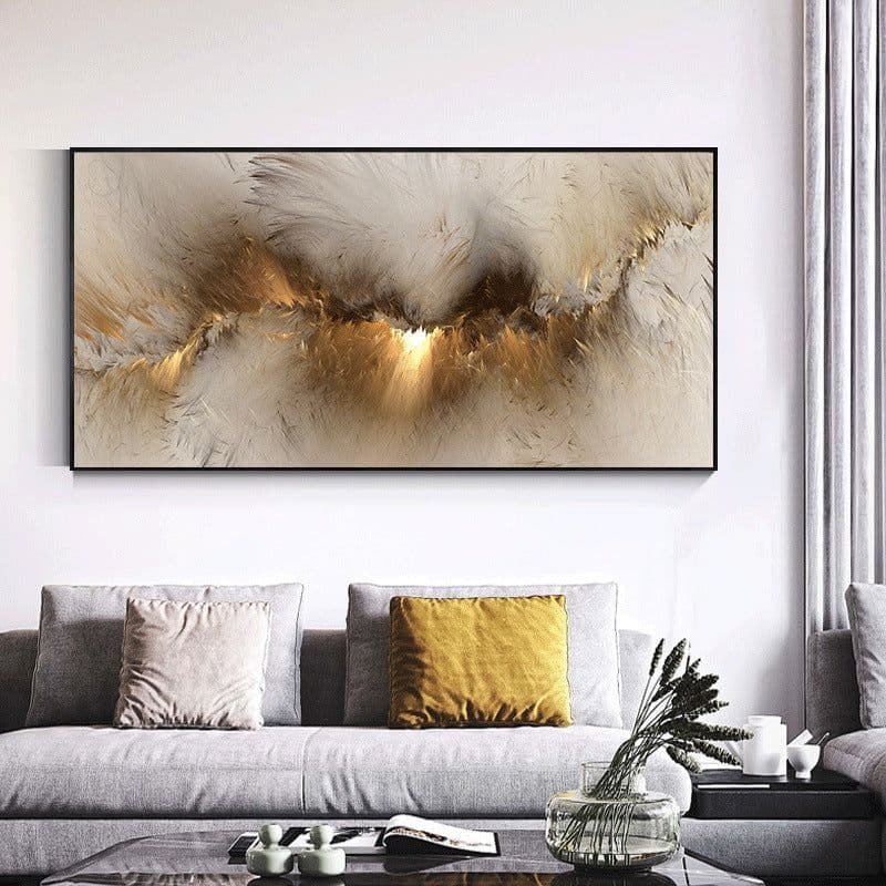 image-Foreign trade hot sale abstract cloud and mist unrealistic orange landscape oil painting decorative painting hanging painting high-definition canvas painting painting core