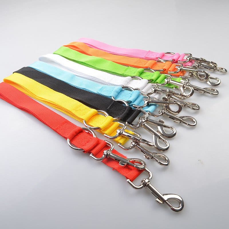 image-Manufacturers really supply wholesale dogs with one lead two double head leash mini dog polyester leash dog leash Amazon