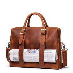 image-Foreign trade cross-border hot style male crazy horse leather handbag leather large-capacity computer bag cowhide shoulder diagonal briefcase