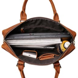 image-Foreign trade cross-border hot style male crazy horse leather handbag leather large-capacity computer bag cowhide shoulder diagonal briefcase