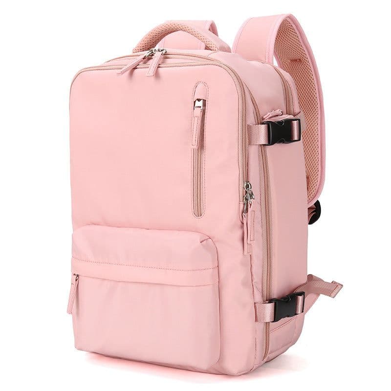 image-Schoolbag girls backpack female college students junior high school student backpack large capacity Korean version of simple pink customization