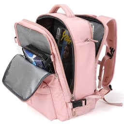 image-Schoolbag girls backpack female college students junior high school student backpack large capacity Korean version of simple pink customization