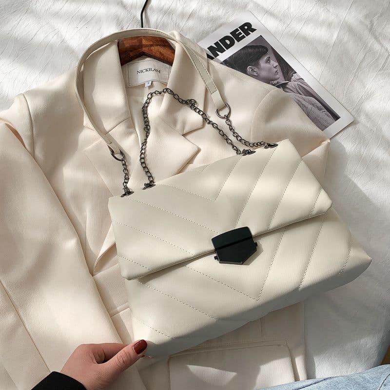 image-Shangxin embroidered thread bag women's 2020 new trendy fashion one-shoulder underarm bag wild chain texture one-shoulder messenger bag