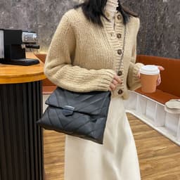 image-Shangxin embroidered thread bag women's 2020 new trendy fashion one-shoulder underarm bag wild chain texture one-shoulder messenger bag