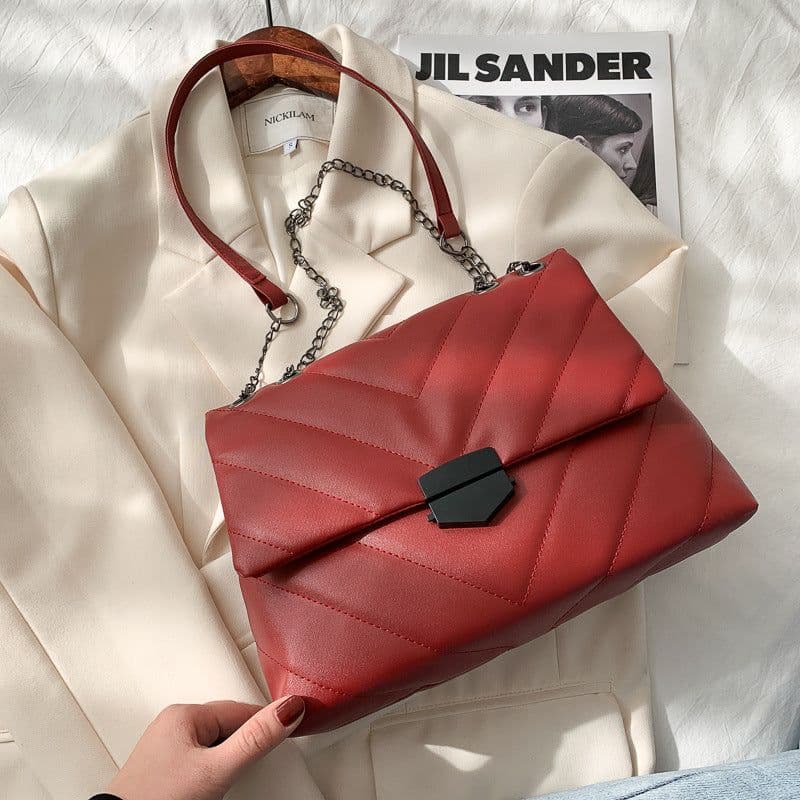 image-Shangxin embroidered thread bag women's 2020 new trendy fashion one-shoulder underarm bag wild chain texture one-shoulder messenger bag