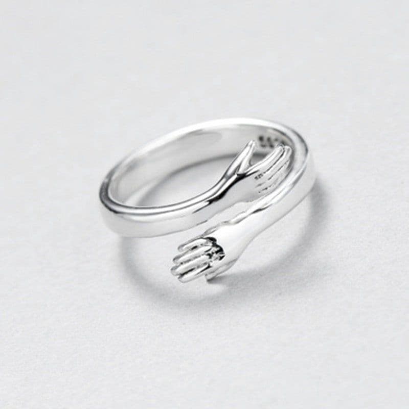 image-Korean fashion small fresh wild temperament loving embrace couple opening adjustable ring factory spot wholesale
